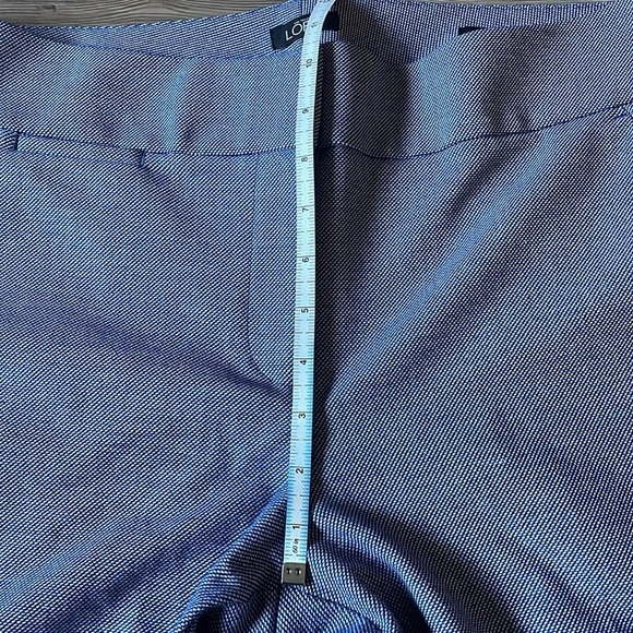 Loft Marisa pant Straight Textured blue Microdot  Size 8 Career Business casual - Picture 7 of 13